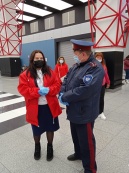 Казаки Центрального казачьего войска дежурят на территории международного аэропорта Шереметьево