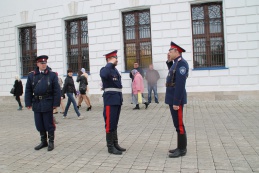 Казаки ВКО ЦКВ в почетном карауле. Визит Святейшего Патриарха Московского и всея Руси в Серпухов. 18.05.15