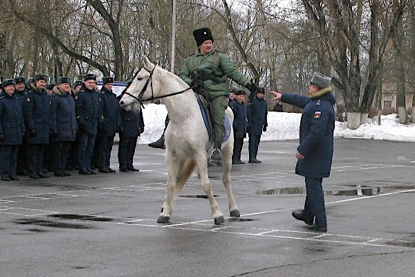 Липецкие казаки поздравили своих земляков-авиаторов с Днём защитника Отечества