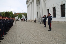 Казаки ВКО ЦКВ в почетном карауле. Визит Святейшего Патриарха Московского и всея Руси в Серпухов. 18.05.15