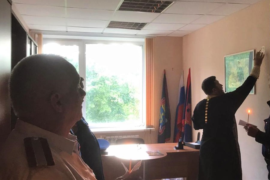 Торжественное освящение штаба казачьей народной дружины