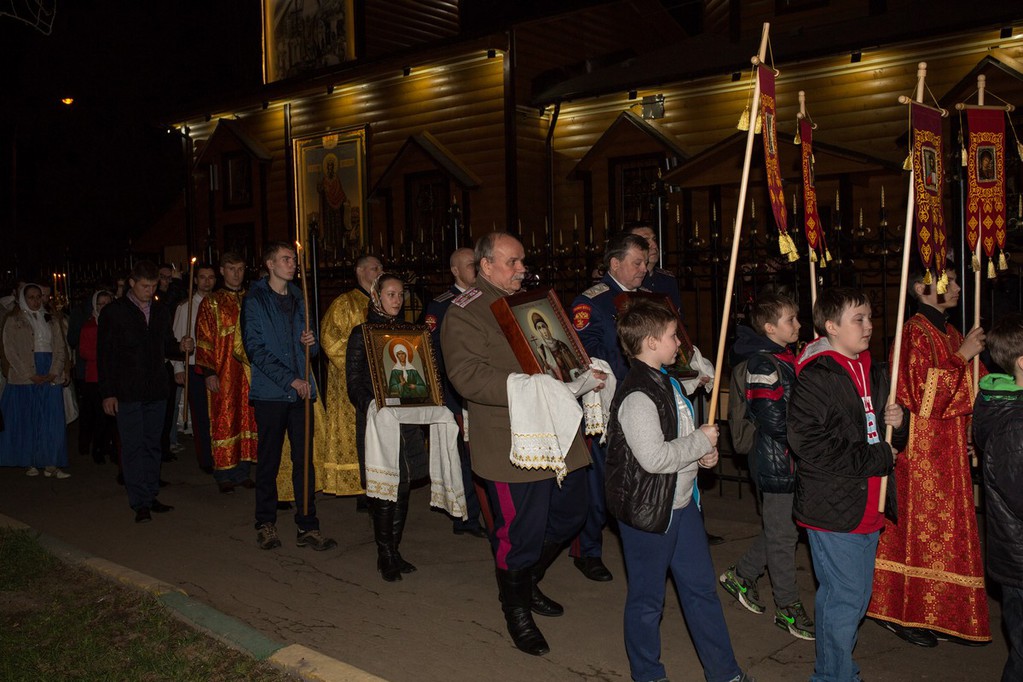 Празднование Пасхи Христовой на приходе храма св. равноап. кн. Владимира при Московском президентском кадетском училище имени М.А. Шолохова внутренних войск МВД РФ
