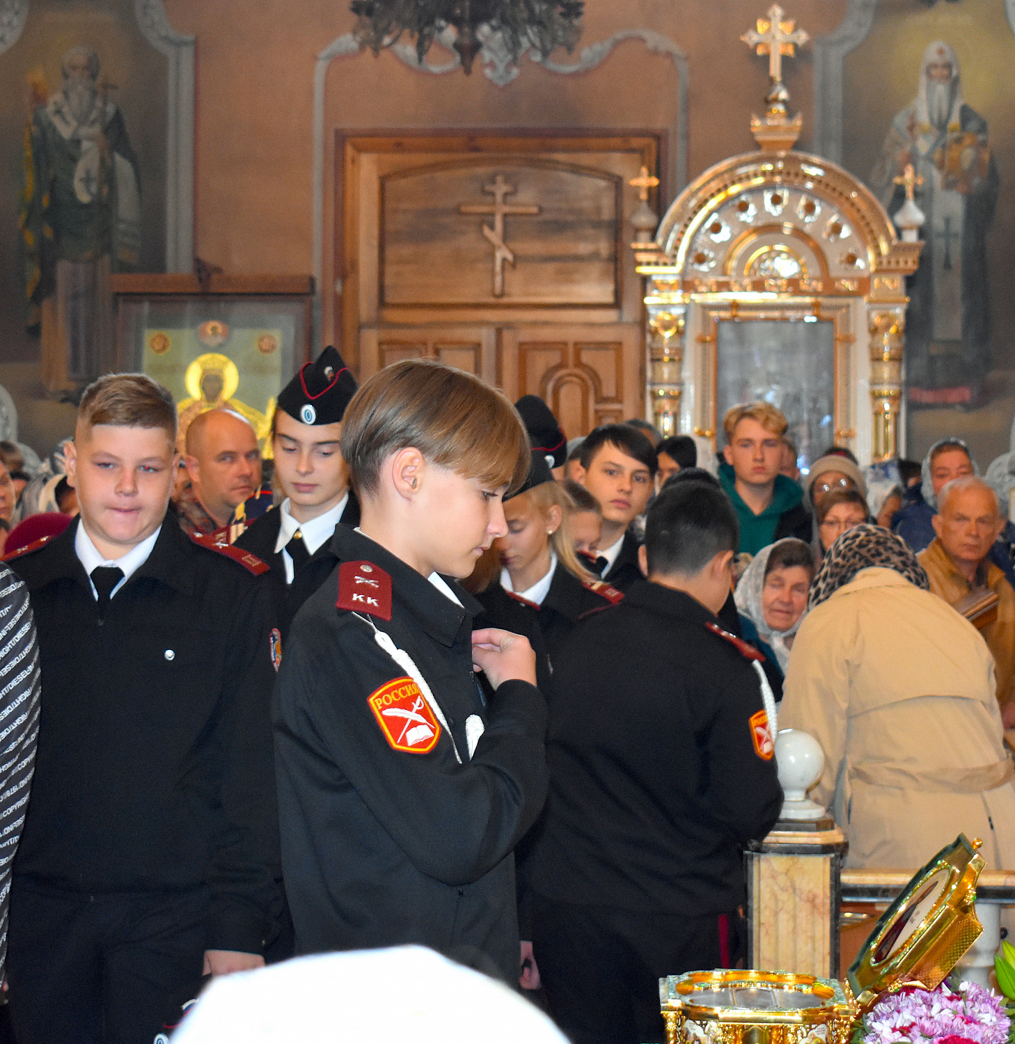 Липецкие казаки приняли участие во встрече мощей Преподобного Сергия Радонежского